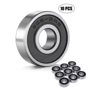 Wellgo 608-2RS Ball Bearings,Skateboard Bearings,Double Rubber Sealed Shielded Miniature Deep Groove Bearings for Skateboards Inline Skates Scooters Roller Blade Skates Long boards (10pcs)